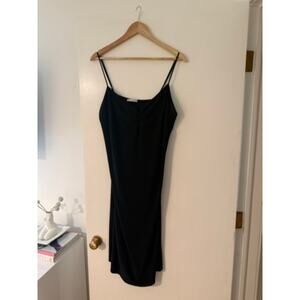 Zara Black Ruched Slip Dress Minimalist Night Out Date Night Bodycon ✨